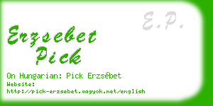 erzsebet pick business card