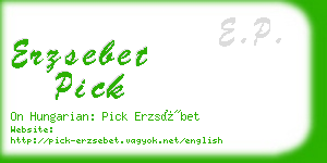 erzsebet pick business card